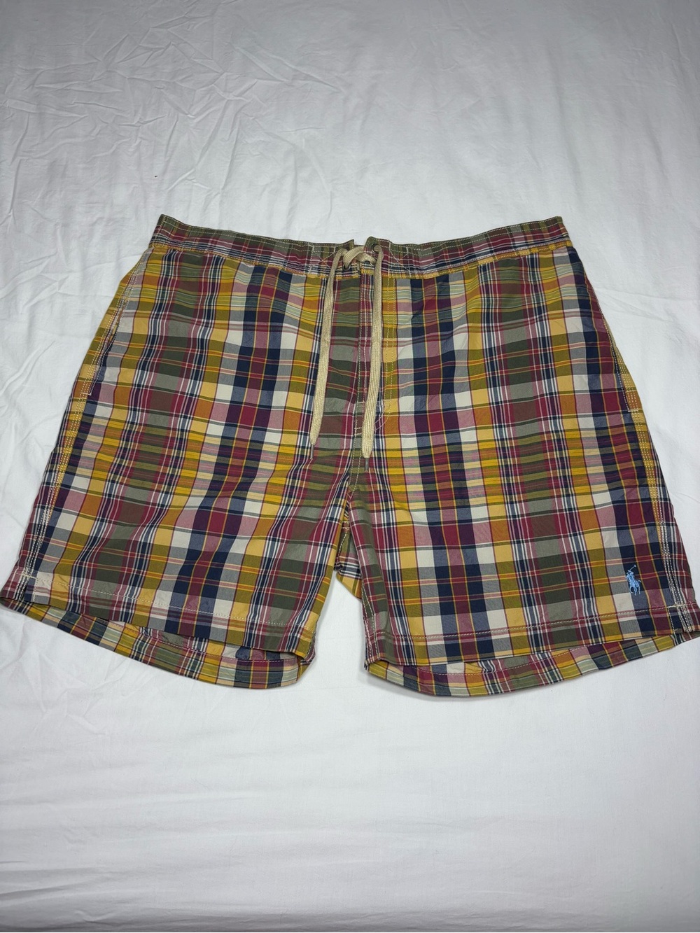 Polo by Ralph Lauren Yellow Multi Plaid Swim Trunks